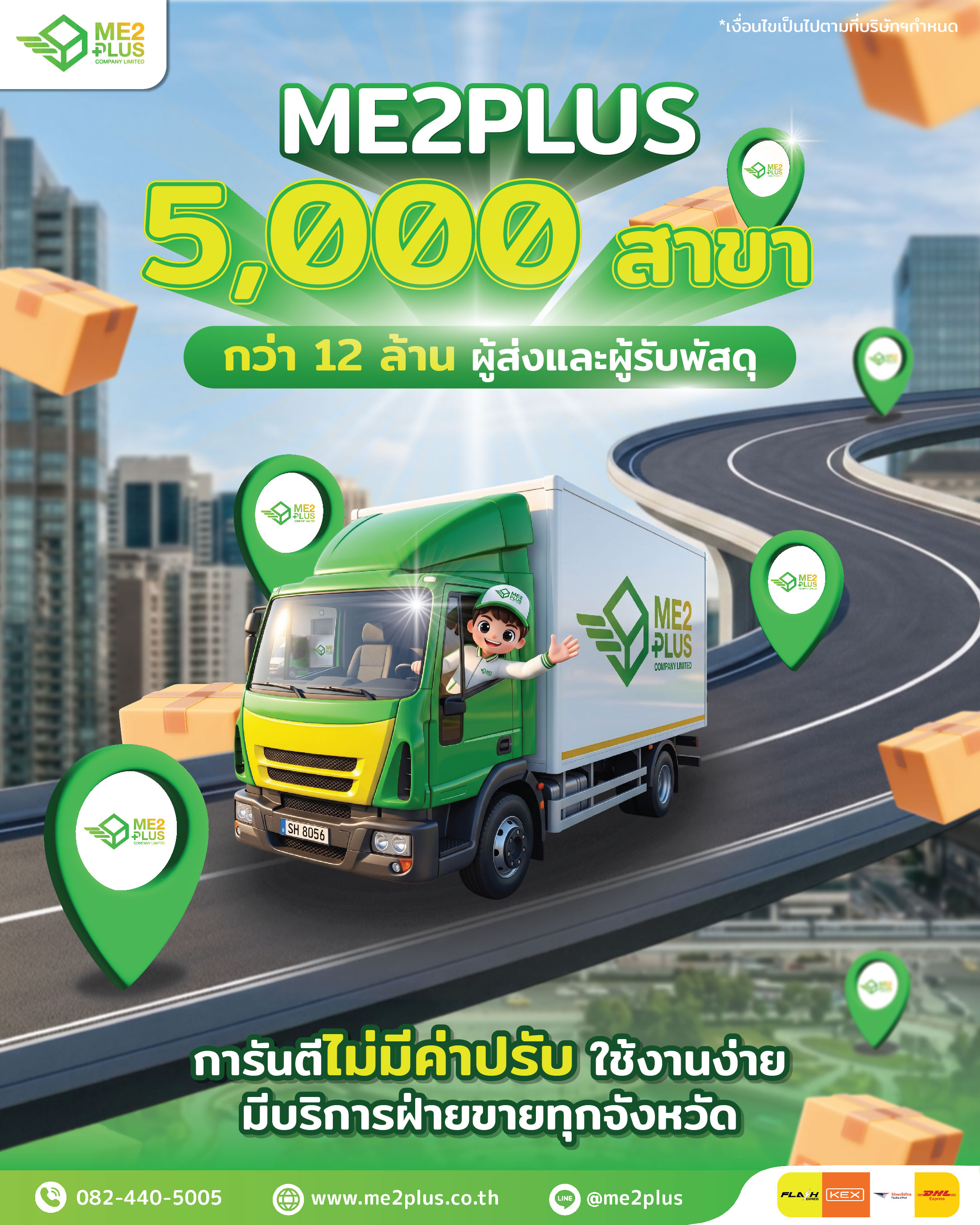 ME2PLUS ขยายเครือข่ายกว่า 5,000 สาขาทั่วประเทศ ต้อนรับผู้ส่งและผู้รับพัสดุกว่า 12 ล้านราย