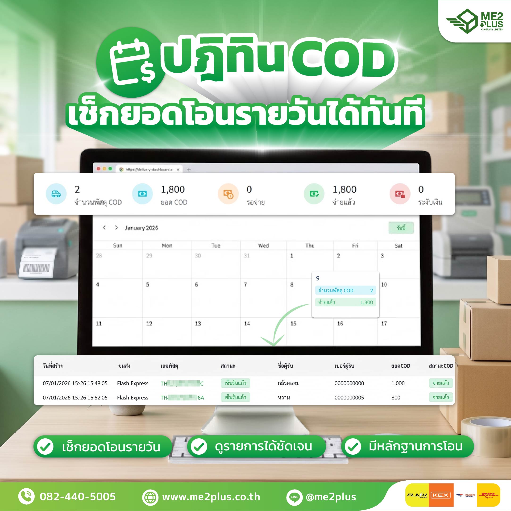 ปฏิทิน COD เช็กยอดโอนรายวันได้ทันที ดูรายการชัดเจน ตรวจสอบง่าย