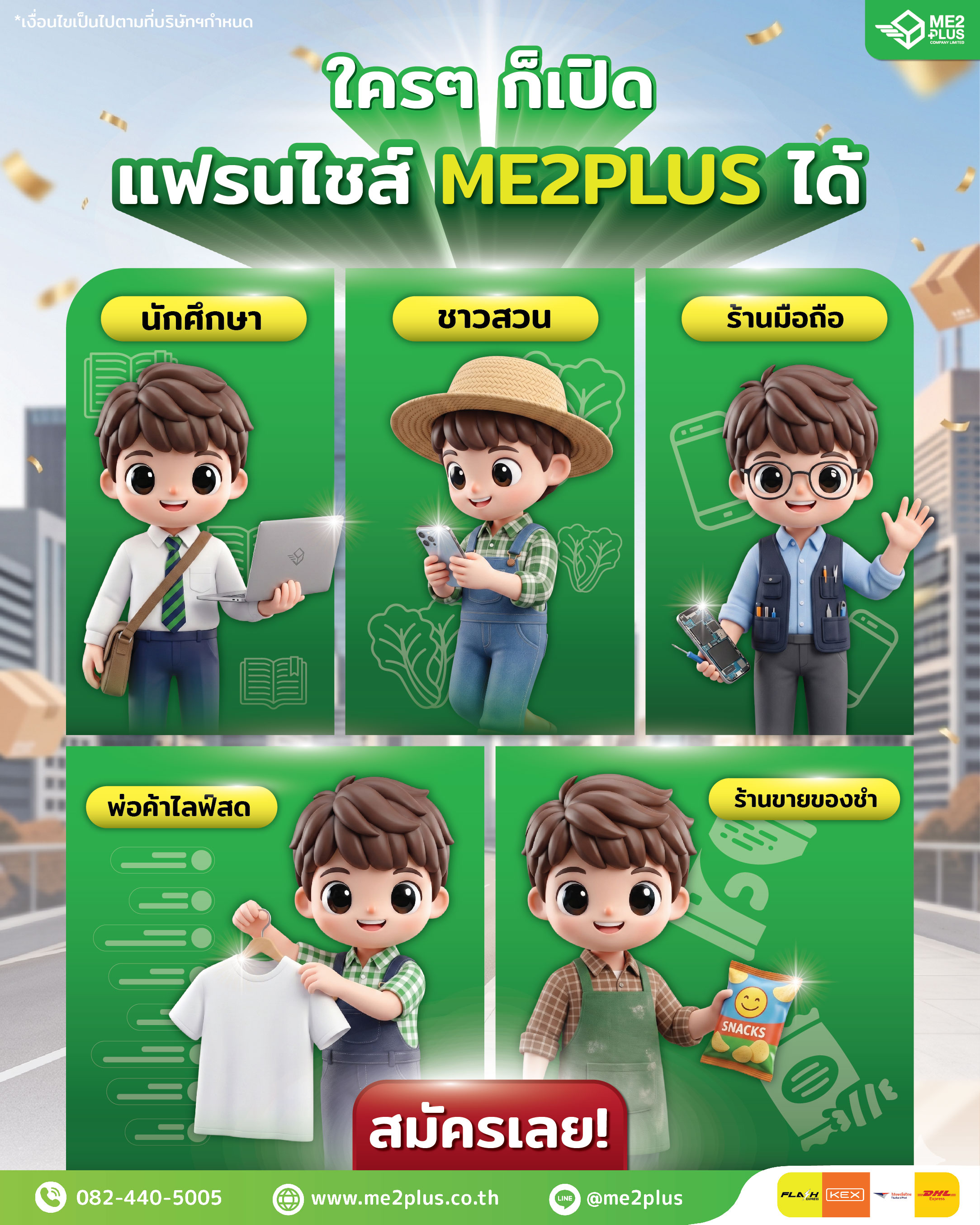 ใครๆ ก็เปิดแฟรนไชส์ ME2PLUS ได้!
