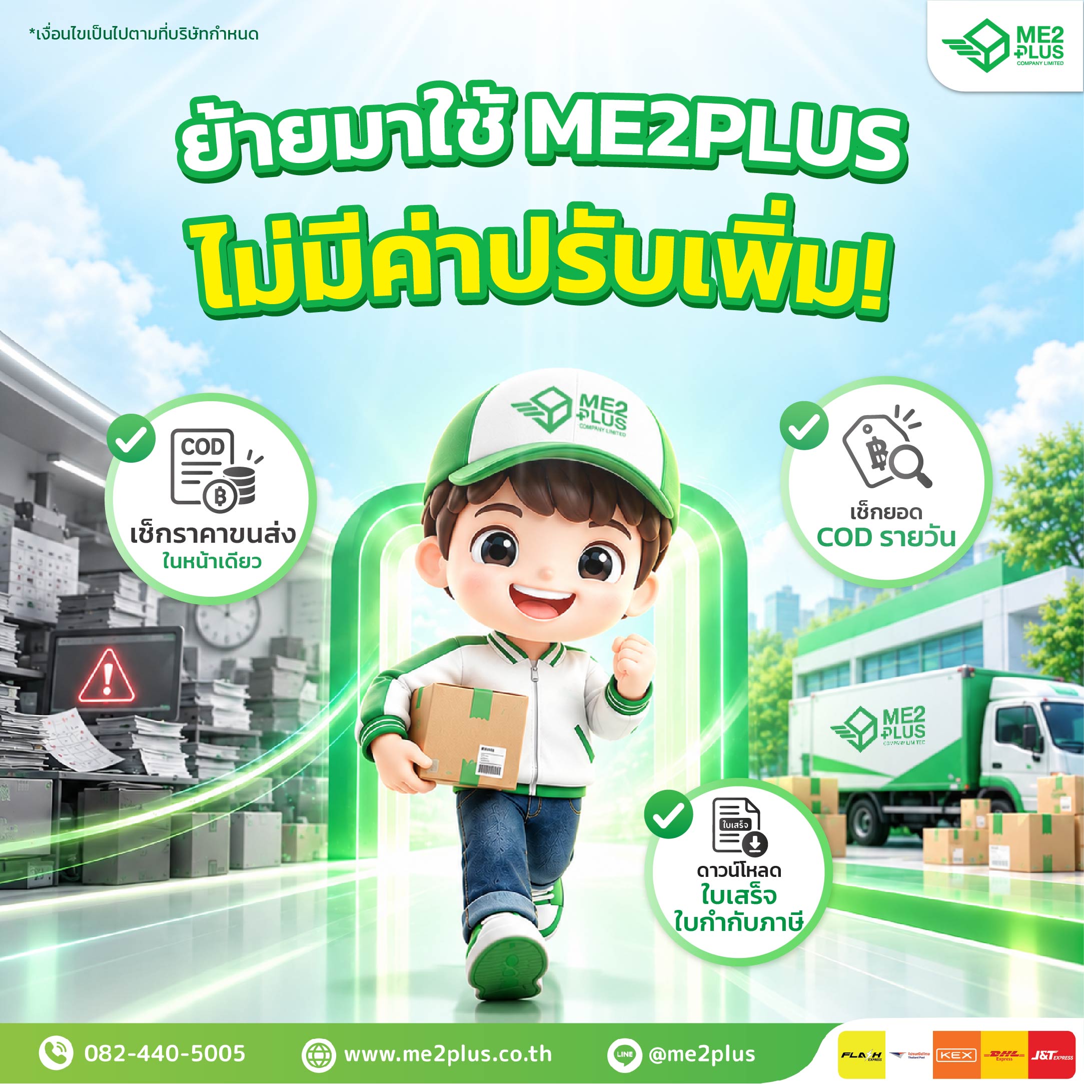 ย้ายมาใช้ ME2PLUS ไม่มีค่าปรับเพิ่ม! จัดการง่าย ครบจบในระบบเดียว